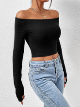 Off Shoulder Cut Out Crop Tee